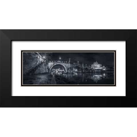 View of Castle St Angelo in Rome, Italy Black Modern Wood Framed Art Print with Double Matting by Frank, Assaf