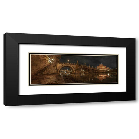 View of Castle St Angelo in Rome, Italy Black Modern Wood Framed Art Print with Double Matting by Frank, Assaf