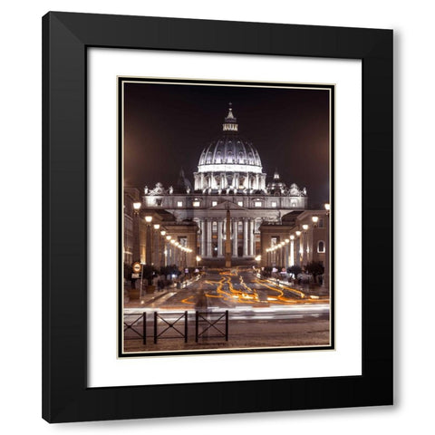 St Peters Square, Rome, Italy Black Modern Wood Framed Art Print with Double Matting by Frank, Assaf