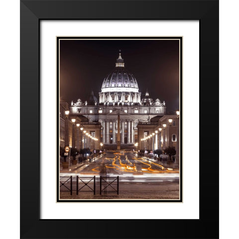 St Peters Square, Rome, Italy Black Modern Wood Framed Art Print with Double Matting by Frank, Assaf
