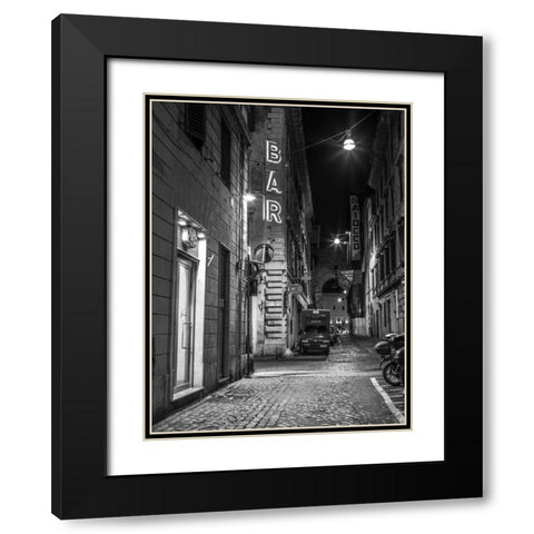 Vehicles parked on narrow city streets of Rome, Italy Black Modern Wood Framed Art Print with Double Matting by Frank, Assaf