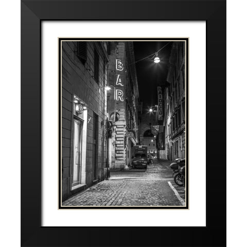 Vehicles parked on narrow city streets of Rome, Italy Black Modern Wood Framed Art Print with Double Matting by Frank, Assaf
