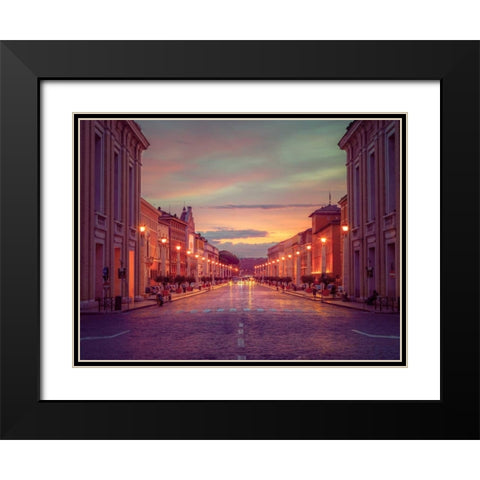 St. Peters Square at the Vatican City, Rome, Italy Black Modern Wood Framed Art Print with Double Matting by Frank, Assaf