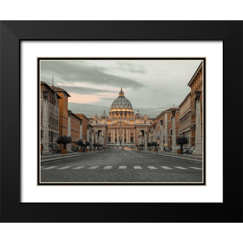 St. Peters Basilica, Rome, Italy Black Modern Wood Framed Art Print with Double Matting by Frank, Assaf