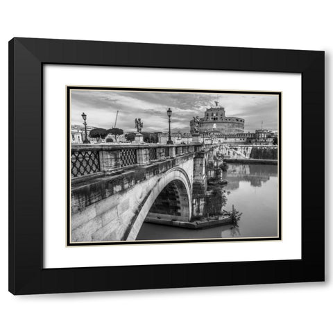 Castle St Angelo, Rome, Italy Black Modern Wood Framed Art Print with Double Matting by Frank, Assaf
