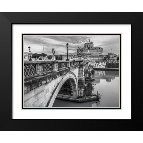 Castle St Angelo, Rome, Italy Black Modern Wood Framed Art Print with Double Matting by Frank, Assaf