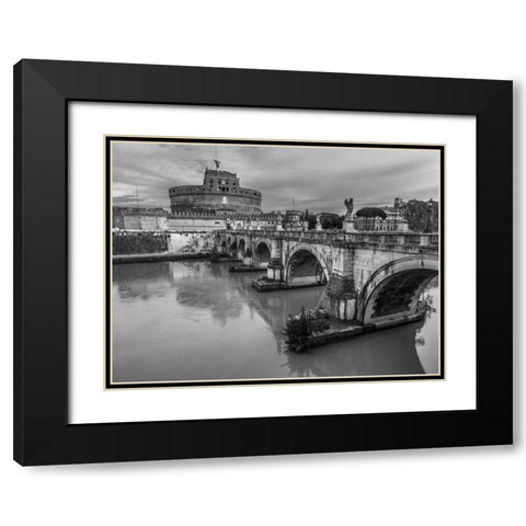 Castle St Angelo, Rome, Italy Black Modern Wood Framed Art Print with Double Matting by Frank, Assaf