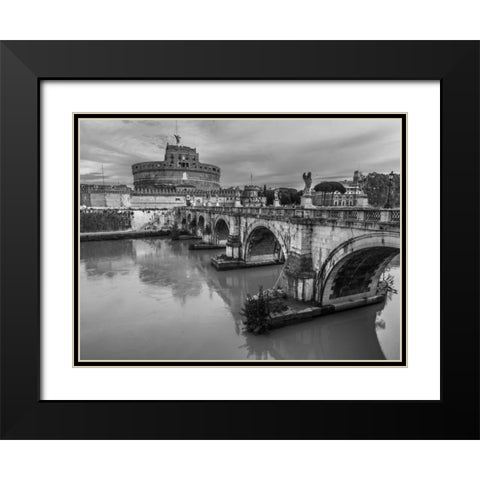 Castle St Angelo, Rome, Italy Black Modern Wood Framed Art Print with Double Matting by Frank, Assaf