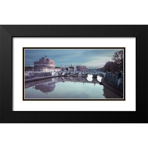 Castle St Angelo, Rome, Italy Black Modern Wood Framed Art Print with Double Matting by Frank, Assaf