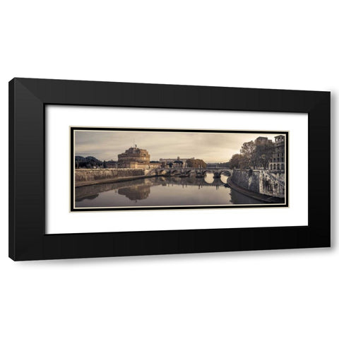 Castle St Angelo, Rome, Italy Black Modern Wood Framed Art Print with Double Matting by Frank, Assaf