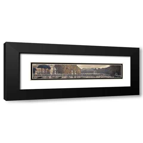 Saint Angelo bridge and Tiber River, Rome, Italy Black Modern Wood Framed Art Print with Double Matting by Frank, Assaf