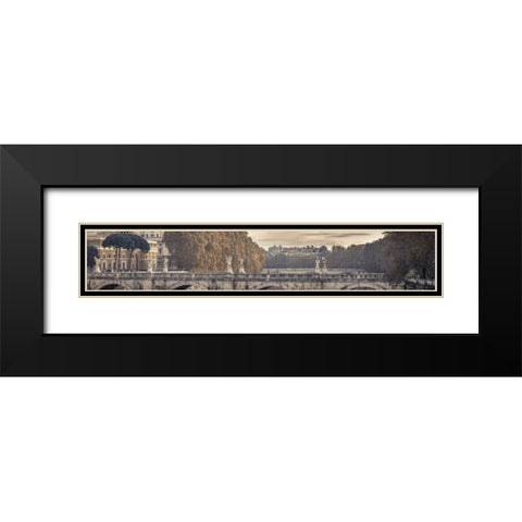 Saint Angelo bridge and Tiber River, Rome, Italy Black Modern Wood Framed Art Print with Double Matting by Frank, Assaf