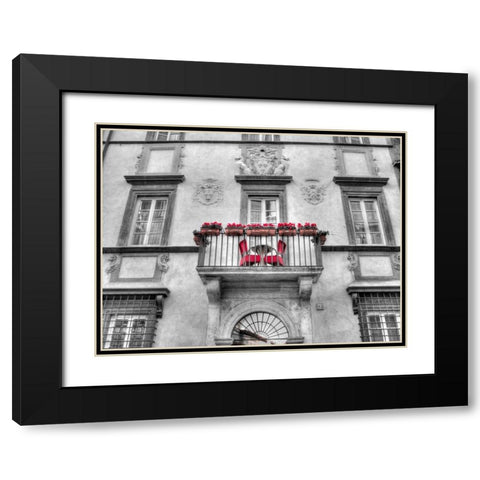 Old building with balcony in Rome, Italy Black Modern Wood Framed Art Print with Double Matting by Frank, Assaf