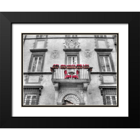 Old building with balcony in Rome, Italy Black Modern Wood Framed Art Print with Double Matting by Frank, Assaf