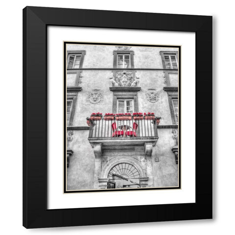 Old building with balcony in Rome, Italy Black Modern Wood Framed Art Print with Double Matting by Frank, Assaf