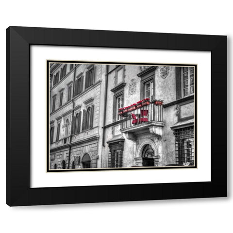 Old building with balcony in Rome, Italy Black Modern Wood Framed Art Print with Double Matting by Frank, Assaf