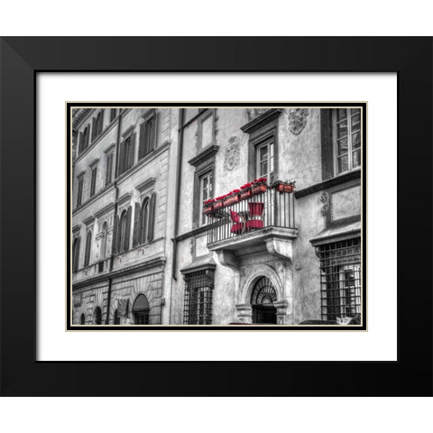 Old building with balcony in Rome, Italy Black Modern Wood Framed Art Print with Double Matting by Frank, Assaf