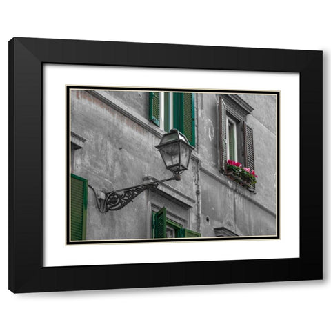 Lamp on an old buildings in city of Rome, Italy Black Modern Wood Framed Art Print with Double Matting by Frank, Assaf