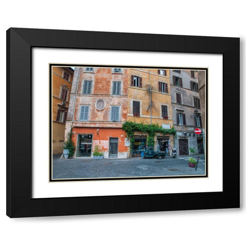 Old buildings in city of Rome, Italy Black Modern Wood Framed Art Print with Double Matting by Frank, Assaf