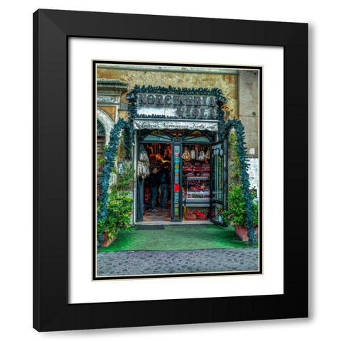Butcher Shop in Rome, Italy Black Modern Wood Framed Art Print with Double Matting by Frank, Assaf