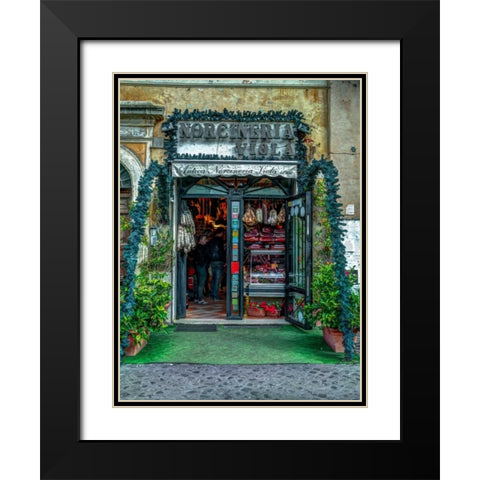 Butcher Shop in Rome, Italy Black Modern Wood Framed Art Print with Double Matting by Frank, Assaf