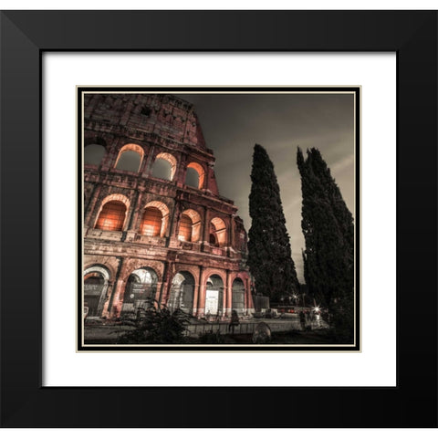 Famous Colosseum in Rome, Italy Black Modern Wood Framed Art Print with Double Matting by Frank, Assaf