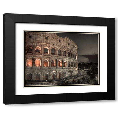 Famous Colosseum in Rome, Italy Black Modern Wood Framed Art Print with Double Matting by Frank, Assaf