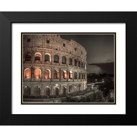 Famous Colosseum in Rome, Italy Black Modern Wood Framed Art Print with Double Matting by Frank, Assaf