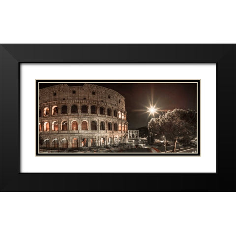 Famous Colosseum in Rome, Italy Black Modern Wood Framed Art Print with Double Matting by Frank, Assaf