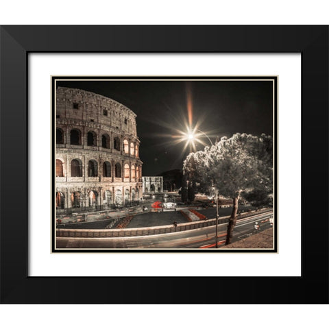 Famous Colosseum in Rome, Italy Black Modern Wood Framed Art Print with Double Matting by Frank, Assaf