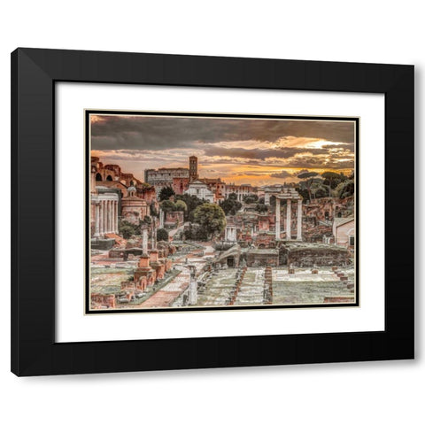 Ruins of the Roman Forum, Rome, Italy Black Modern Wood Framed Art Print with Double Matting by Frank, Assaf