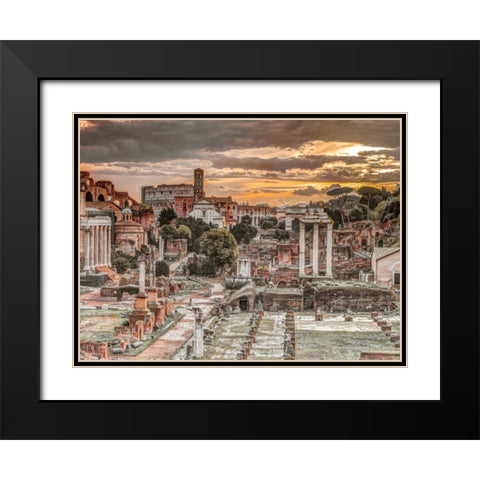 Ruins of the Roman Forum, Rome, Italy Black Modern Wood Framed Art Print with Double Matting by Frank, Assaf