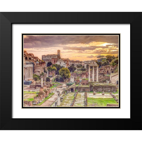 Ruins of the Roman Forum, Rome, Italy Black Modern Wood Framed Art Print with Double Matting by Frank, Assaf