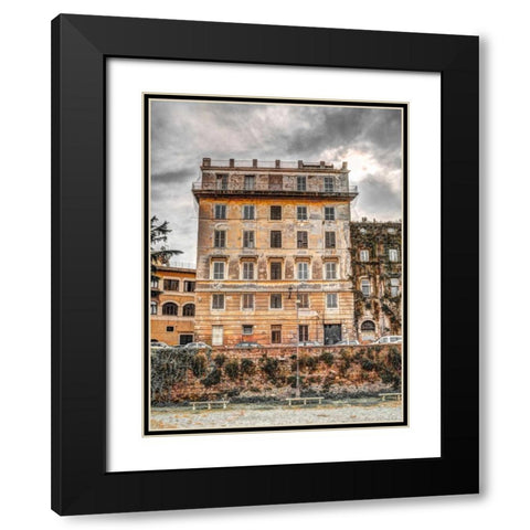 Old rustic building in Rome, Italy Black Modern Wood Framed Art Print with Double Matting by Frank, Assaf