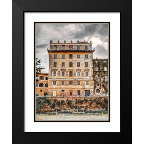 Old rustic building in Rome, Italy Black Modern Wood Framed Art Print with Double Matting by Frank, Assaf