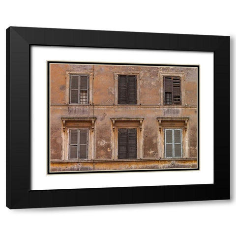 Old rustic building in Rome, Italy Black Modern Wood Framed Art Print with Double Matting by Frank, Assaf