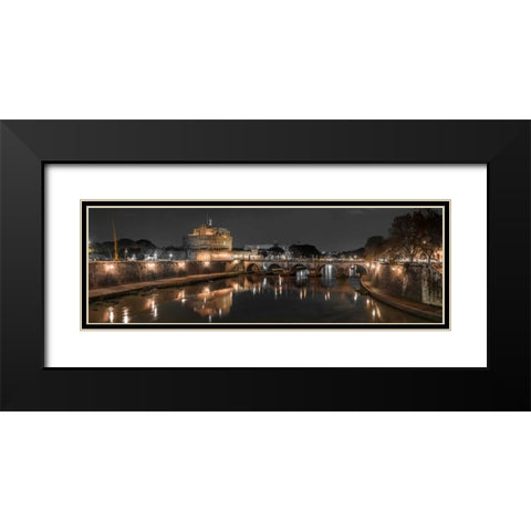Castle St Angelo, Rome, Italy Black Modern Wood Framed Art Print with Double Matting by Frank, Assaf