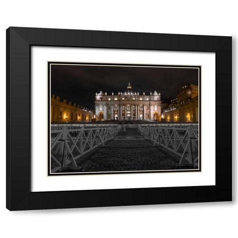 St. Peters Basilica, Rome, Italy Black Modern Wood Framed Art Print with Double Matting by Frank, Assaf
