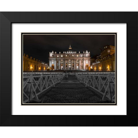 St. Peters Basilica, Rome, Italy Black Modern Wood Framed Art Print with Double Matting by Frank, Assaf