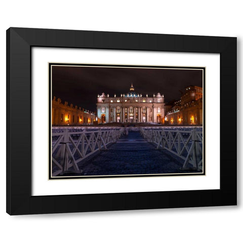 St. Peters Basilica, Rome, Italy Black Modern Wood Framed Art Print with Double Matting by Frank, Assaf