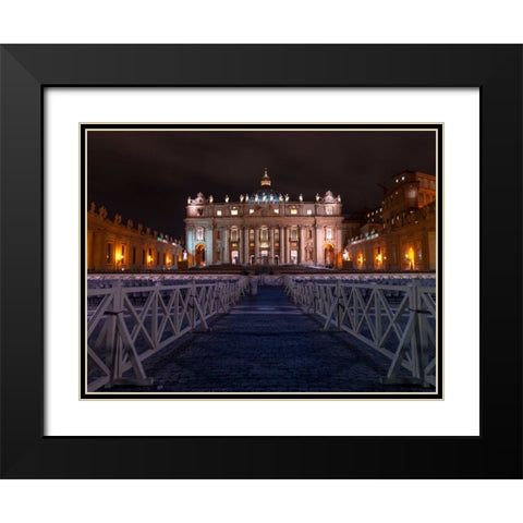 St. Peters Basilica, Rome, Italy Black Modern Wood Framed Art Print with Double Matting by Frank, Assaf