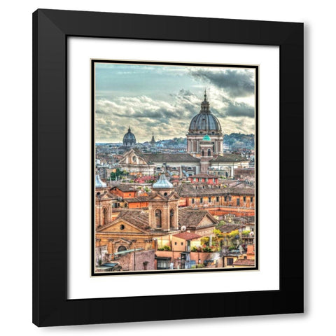 Vatican city with St. Peters Basilica, Rome, Italy Black Modern Wood Framed Art Print with Double Matting by Frank, Assaf