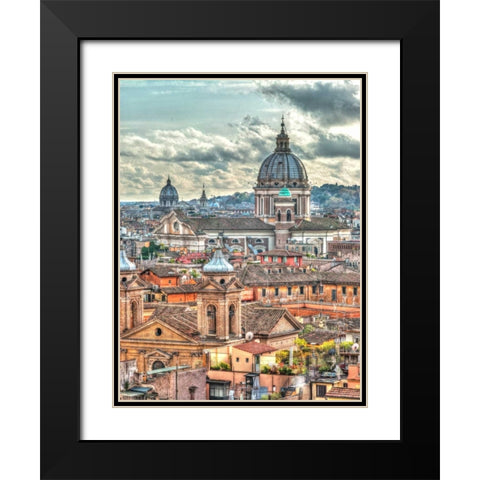 Vatican city with St. Peters Basilica, Rome, Italy Black Modern Wood Framed Art Print with Double Matting by Frank, Assaf