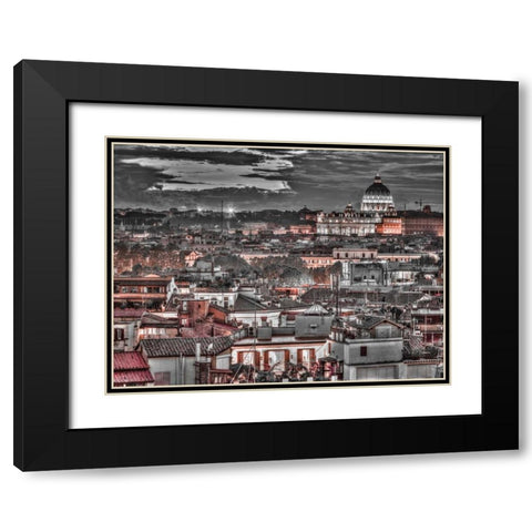Vatican city with St. Peters Basilica, Rome, Italy Black Modern Wood Framed Art Print with Double Matting by Frank, Assaf