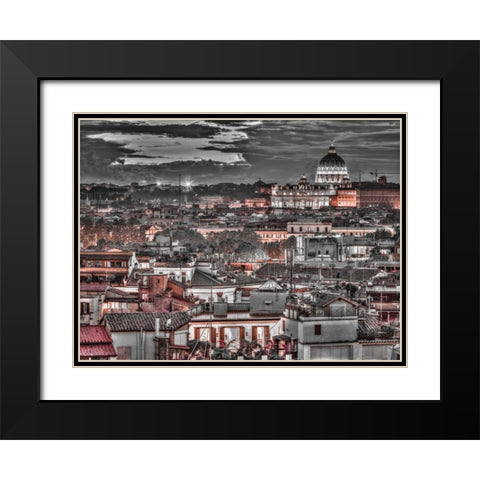 Vatican city with St. Peters Basilica, Rome, Italy Black Modern Wood Framed Art Print with Double Matting by Frank, Assaf