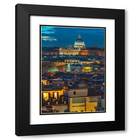 Vatican city with St. Peters Basilica, Rome, Italy Black Modern Wood Framed Art Print with Double Matting by Frank, Assaf