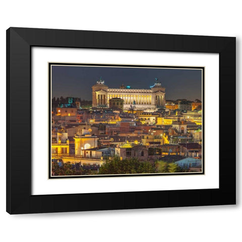 Piazza Venezia in Rome, Italy Black Modern Wood Framed Art Print with Double Matting by Frank, Assaf