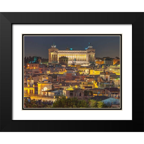 Piazza Venezia in Rome, Italy Black Modern Wood Framed Art Print with Double Matting by Frank, Assaf