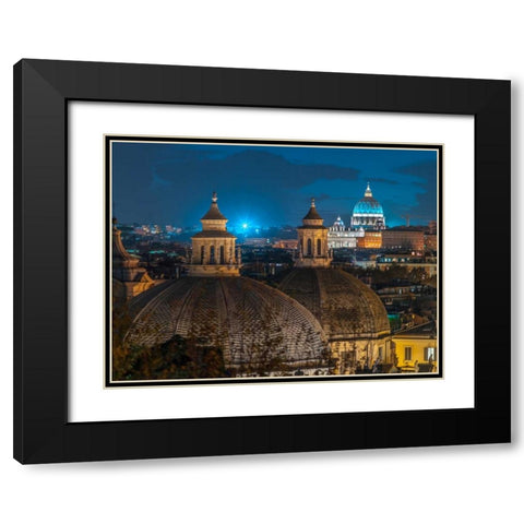 Vatican city with St. Peters Basilica, Rome, Italy Black Modern Wood Framed Art Print with Double Matting by Frank, Assaf