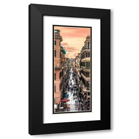 City street, Rome, Italy Black Modern Wood Framed Art Print with Double Matting by Frank, Assaf
